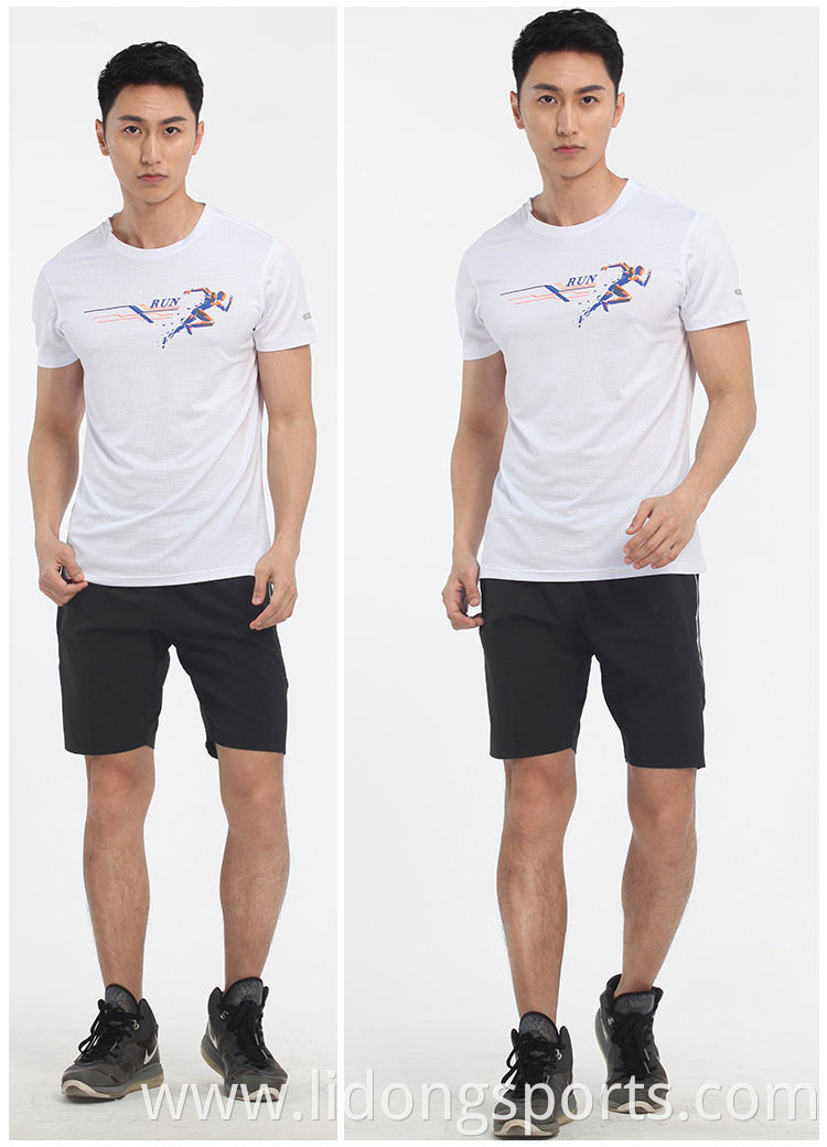 LiDong wholesale cheap printed t-shirts Night running suit gym t shirt
